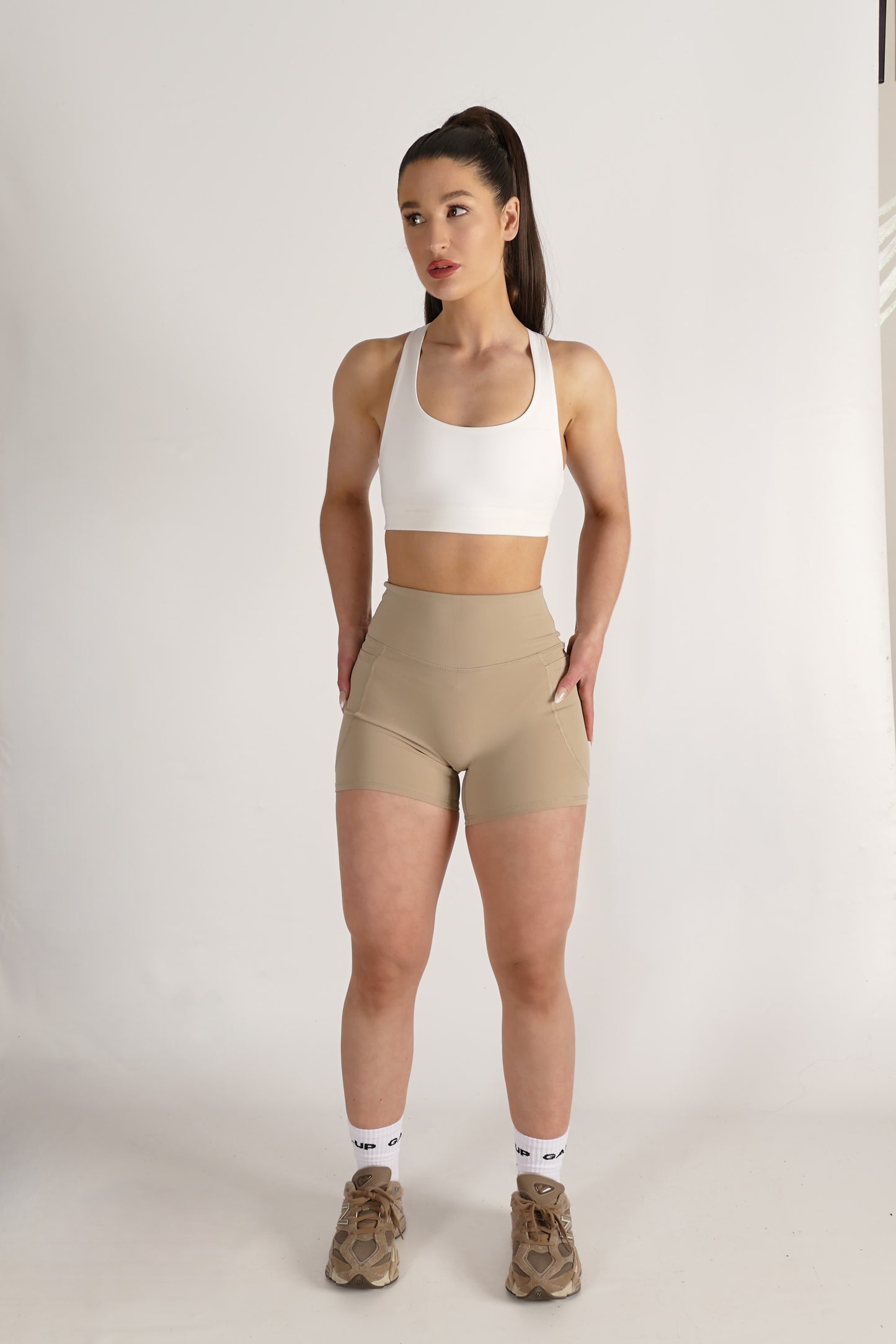 Flex Shorts in Latte