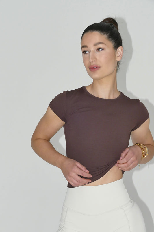 Flex Mid T-Shirt in Espresso