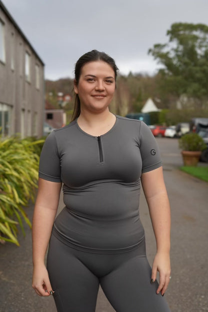 Imperfect Define Training Top In Charcoal