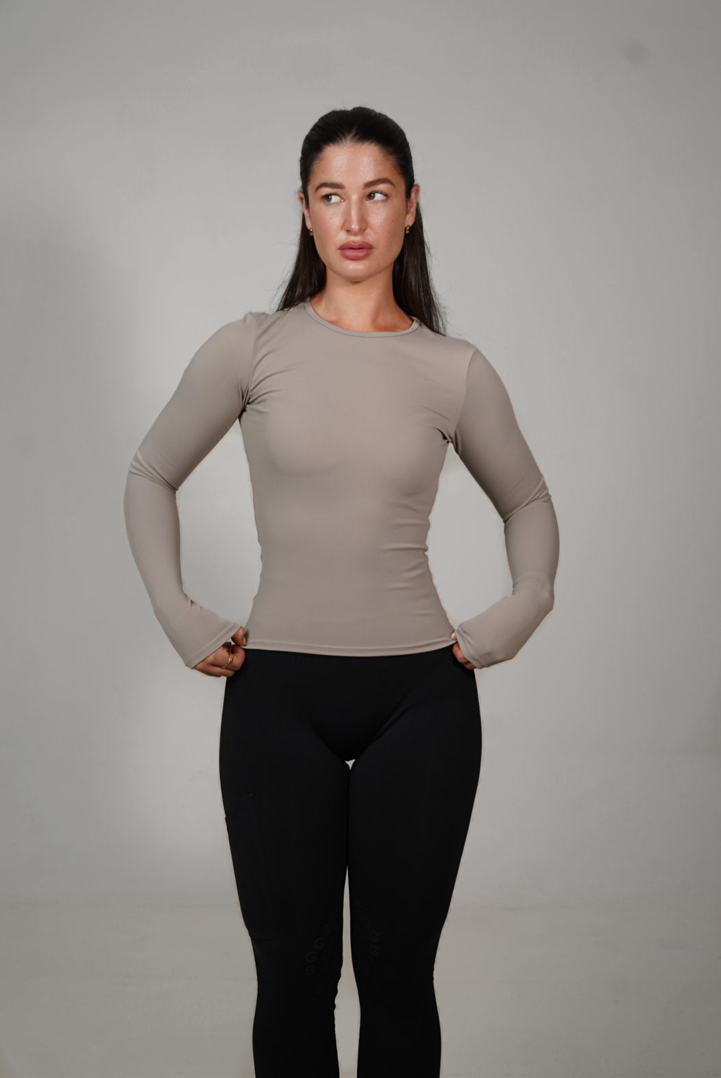 Flex Long Sleeved Top In Lavender Grey