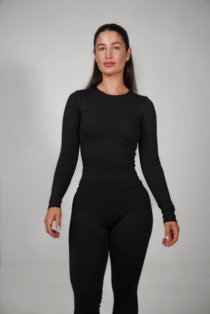 Flex Long Sleeved Top In Black