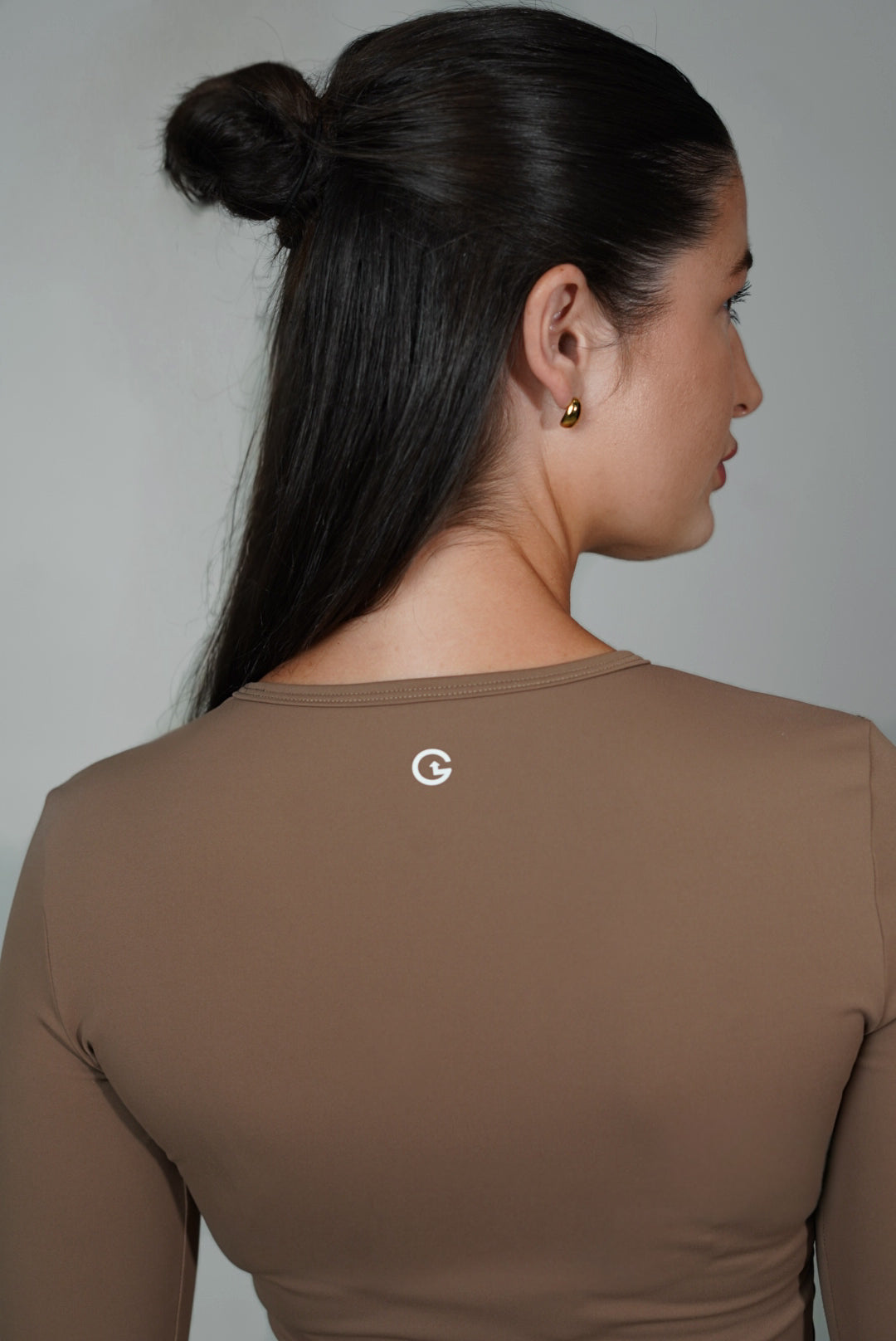 Flex Long Sleeved Top In Oat Brown