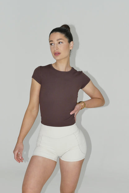 Flex Mid T-Shirt in Espresso